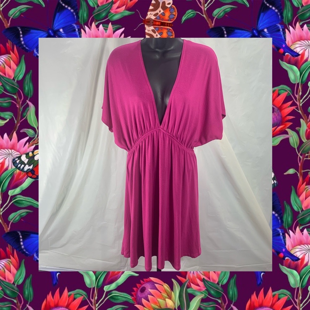 Xhilaration Pink Flutter Sleeve Sundress (XL)